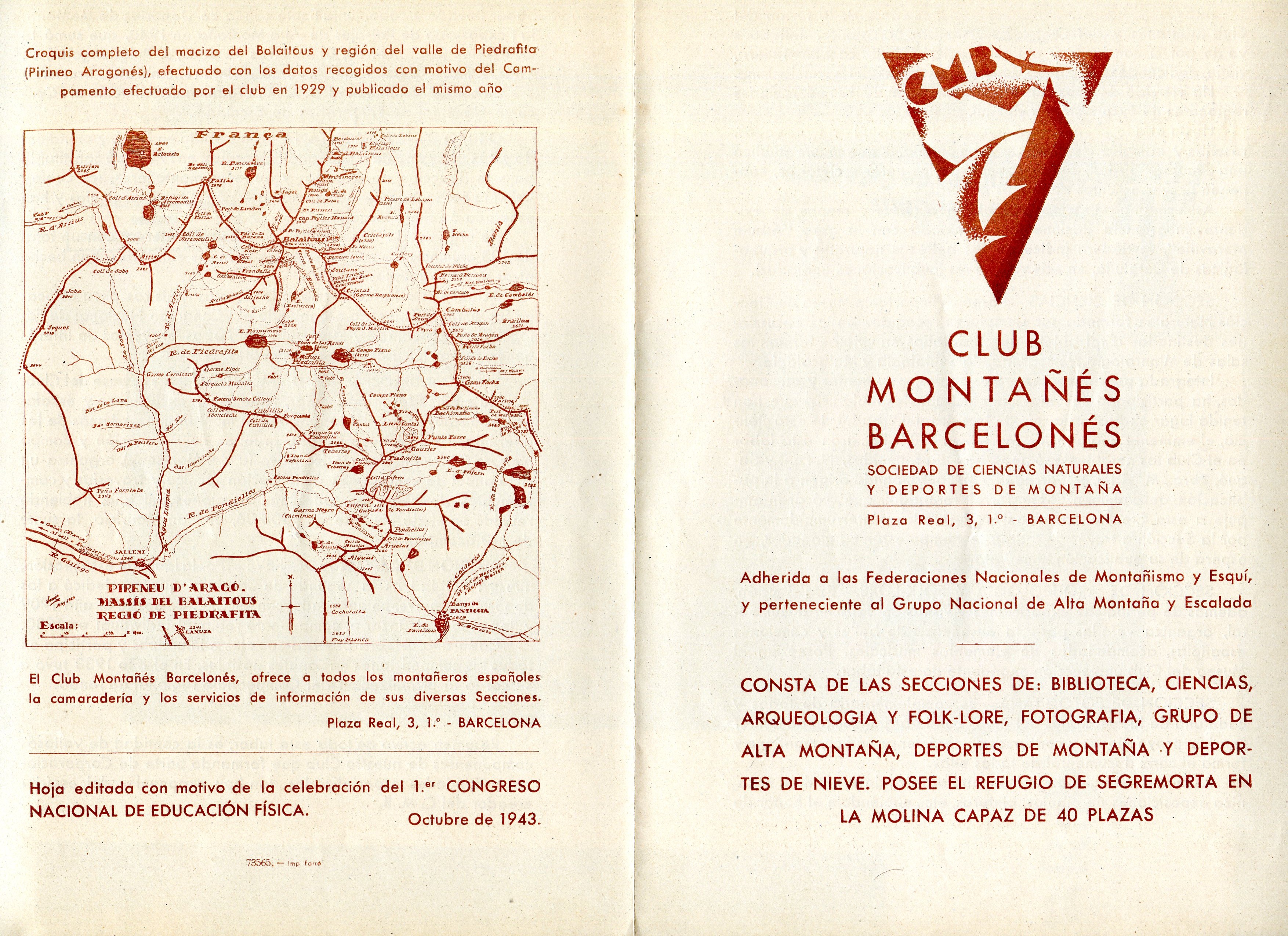 Club Montañés Barcelonés : Sociedad de Ciencias Naturales y Deportes de Montaña - Portada